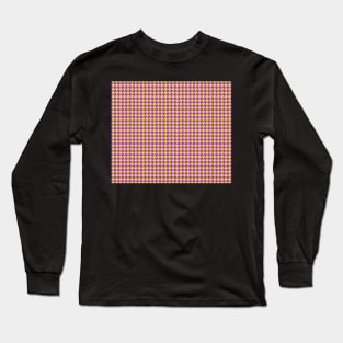 Yellow and Purple Houndstooth Long Sleeve T-Shirt